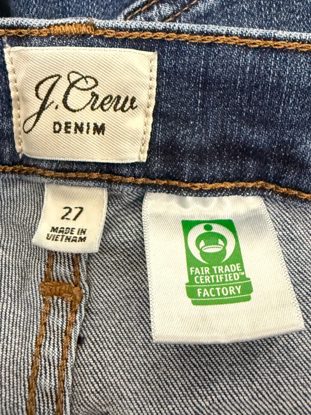 J Crew Ether Blue Dark Wash Vintage Straight Mid Rise Jeans 26.5 Inch Inseam 27 - Picture 7 of 9